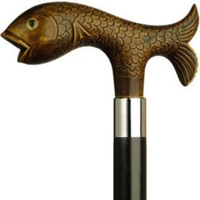 Harvy Unisex Fish Derby Cane Black Maple Shaft, Brown Handle -Affordable Gift! Item #DHAR-9151400