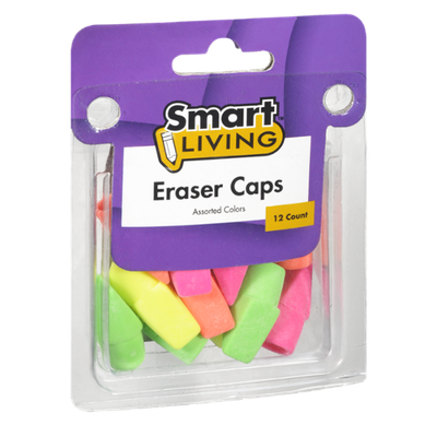 Smart Living Assorted Color Eraser Caps - 12 CT