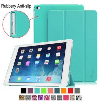 Fintie iPad Air 2 Case - Super Slim Case with Rubberized Anti-Slip Back Cover With Auto Wake / Sleep, Blue