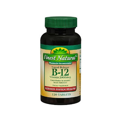 Finest Natural Vitamin B-12 2000mcg Timed Release Tablets