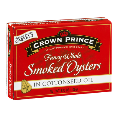 Crown Prince Fancy Whole Smoked Oysters In Cottonseed Oil