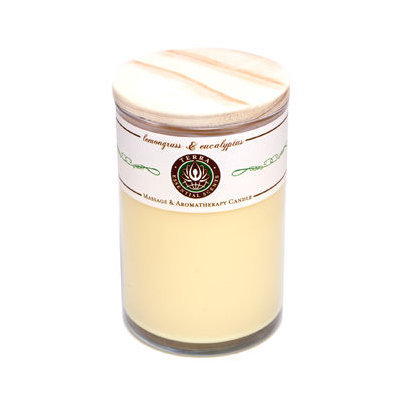 LEMONGRASS & EUCALYPTUS MASSAGE & AROMATHERAPY SOY CANDLE 12 OZ TUMBLER. A SOOTHING & UPLIFTING BLEND WITH CITRINE GEMSTONE. BURNS APPROX. 30+ HOURS for UNISEX