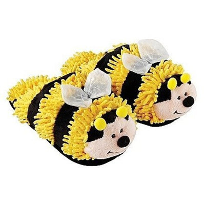 Aromahome and Aroma Home Yellow Bumble Bee Fuzzy Friends Slippers-One Size Fits All