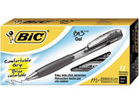 BIC BU3 Retractable Gel Roller Ball Pen, Medium, .7mm, Black