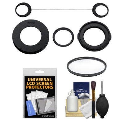Sony VFA-49R1 Filter Adapter for Cyber-shot DSC-RX100/RX100 II & III, DSC-QX100 with UV Filter + Accessory Kit