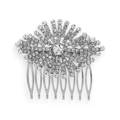 Crystal Allure Starburst Hair Comb (White)