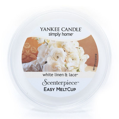 Yankee Candle simply home Scenterpiece White Linen & Lace Wax Melt Cup