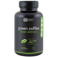 Green Coffee Bean Extract 400 mg, 45% Chlorogenic Acids, 90 Liquid Softgels, Sports Research Corporation
