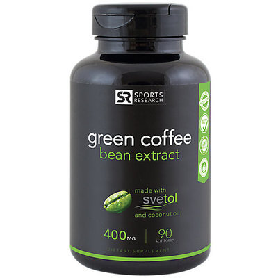 Green Coffee Bean Extract 400 mg, 45% Chlorogenic Acids, 90 Liquid Softgels, Sports Research Corporation