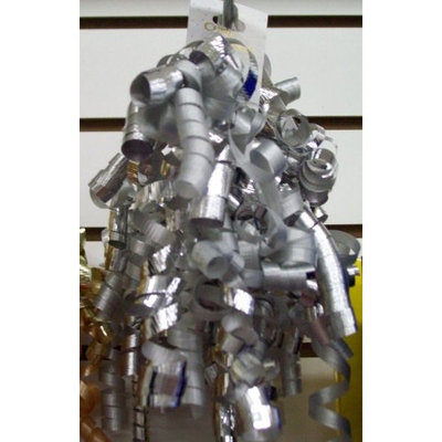 Hollywood Ribbon Silver Curly Bow (Single)