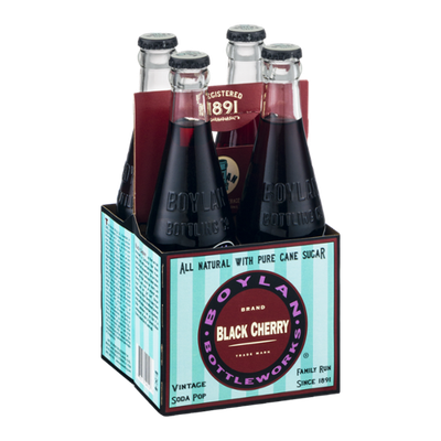 Boylan Bottleworks Brand Black Cherry Vintage Soda Pop - 4 CT