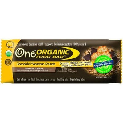 Organic Food Bar Macaroon Crunch, Chocolate 1.58oz Bars (Pack of 12)