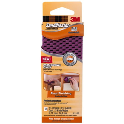 3M 3681-1214 3m 3 Pack 400 Grit SandBlaster Flexibl