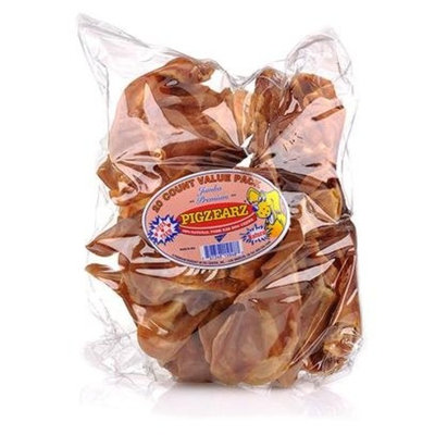PCI Pet Center DPC15048 20-Pack Natural Pig Ear with Label for Dog, Large