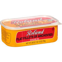 Generic Roland Flat Fillets of Anchovies in Olive Oil, 28 oz, (Pack of 12)