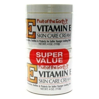 Fruit of the Earth Vitamin-E Cream 4 oz. + 4 oz. Jar (3-Pack) with Free Nail File