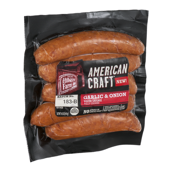 Hillshire Farm American Craft Polish Sausage Garlic & Onion - 5 CT
