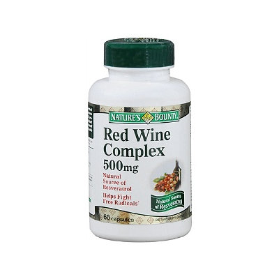 Nature's Bounty Resveratrol Red Wine Complex Dietary Supplement 500 mg Capsules