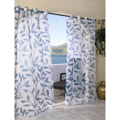 Outdoor Decor Escape Leaf Indoor/Outdoor Grommet Top Window Sheer -
