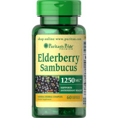 Puritan's Pride Elderberry Sambucus 1250 mg-60 Softgels
