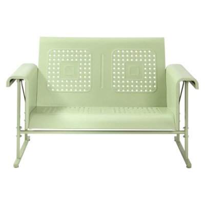 Crosley Veranda Metal Patio Loveseat Glider - Green