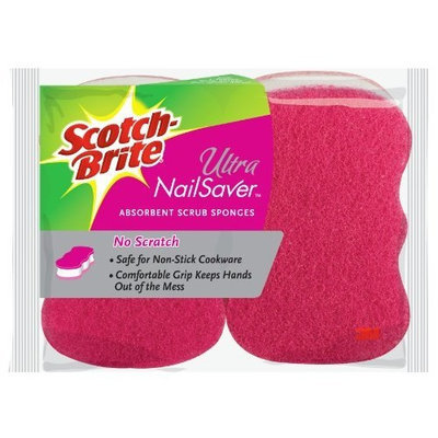 Scotch-Brite Ultra Nailsaver Absorbent Scrub Sponge, No Scratch U-3001-B (Pack of 8)