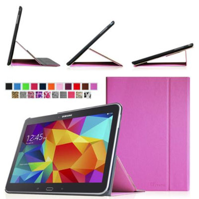 Fintie Smart Book Cover Case Supports Three Viewing Angles for Samsung Galaxy Tab 4 10.1 inch tablet, Violet