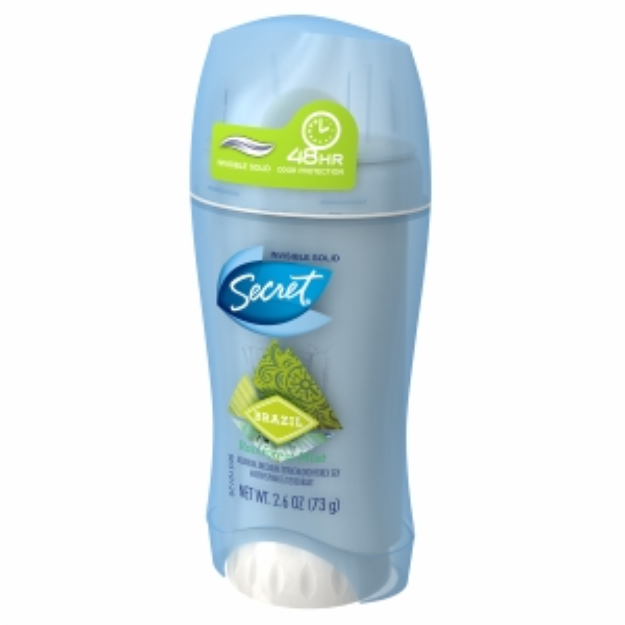 Secret Antiperspirant & Deodorant Invisible Solid, Brazil Rainforest Mist, 2.6 oz
