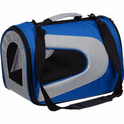 Pet Life Folding Zippered Sporty Mesh Carrier, Small, Blue and Grey, 1 ea