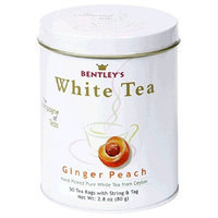 Bentley's Ginger Peach White Tea, 50 Count Tins (Pack of 2)