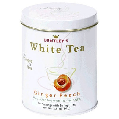 Bentley's Ginger Peach White Tea, 50 Count Tins (Pack of 2)