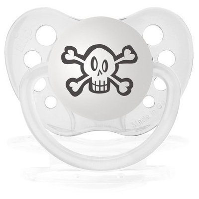 Personalized Pacifiers Skulls (White) Pacifier