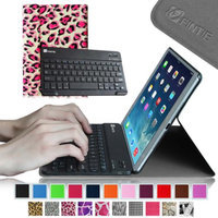 Fintie SmartShell Cover with Wireless Bluetooth Keyboard Case for Apple iPad Air / iPad 5, Leopard Pink