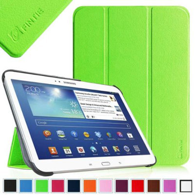 Fintie Ultra Slim Lightweight Stand Smart Shell Case Cover for Samsung Galaxy Tab 3 10.1 Inch Tablet, Green