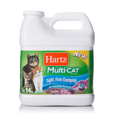 Hartz Mountain Corp. Multi-Cat Odor Removal Clumping Cat Litter, 14 lb. jug