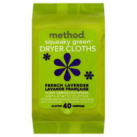 method products method squeaky green dryer cloths french lavender