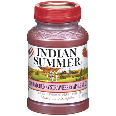 Indian Summer Chunky Strawberry Apple Sauce 23 Oz Plastic Jar