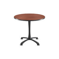 Safco(R) Cha-Cha X-Base Sitting-Height Table, 29in.H x 36in.W x 36in.D, Cherry/Silver