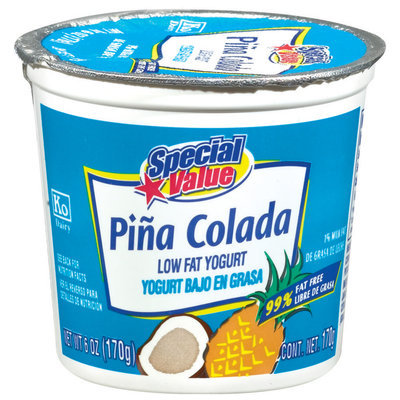 Special Value Pina Colada Low Fat Yogurt 6 Oz Cup