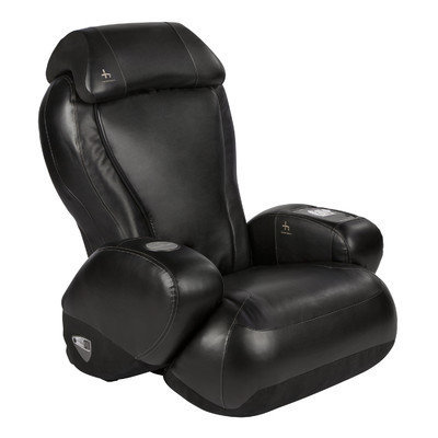 Red Barrel Studio Leather Reclining Massage Chair Upholstery: Black SofHyde