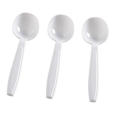 Fineline Settings, Inc Flairware Heavy Duty Bagged Disposable Plastic Soup Spoon (1200/Case), White