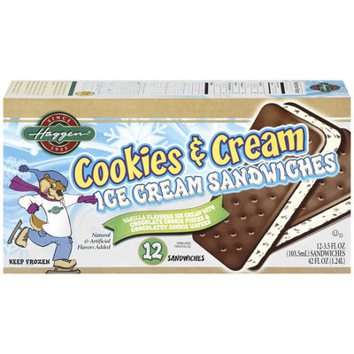 Haggen Cookies & Cream 3.5 Oz Ice Cream Sandwiches 12 Ct Box