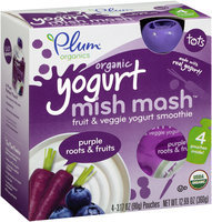 Plum Organics® Tots Mish Mash™ Yogurt Purple Roots & Fruits Fruit & Veggie Smoothie 4-3.17 oz. Pouches