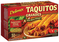 Delimex Shredded Steak Taquitos Grandes 50 Ct Box