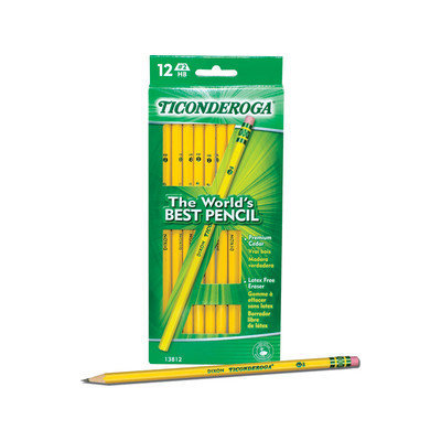 Dixon Ticonderoga Co. Dixon Ticonderoga Pencils Yellow Pencil, #3 Hard Lead, Dozen
