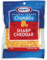 Kraft Natural Cheese Sharp Cheddar Aged Wisconsin Cheese Crumbles 8 Oz Peg