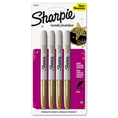 Sharpie 1829198 Metallic Permanent Markers Gold 4-Pack