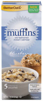 BETTEROATS Muffins Blueberry 5 ct Instant Oatmeal Old Fashioned 7.55 OZ BOX