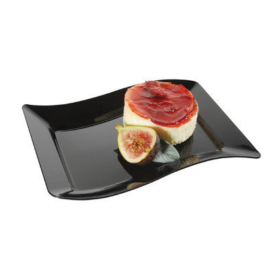 Fineline Settings, Inc Wavetrends Rectangle Dessert Plate (Pack of 120), Black