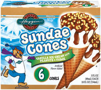 Haggen Vanilla Ice Cream W/Peanuts & Fudge 3 Fl Oz Sundae Cones 6 Ct Box